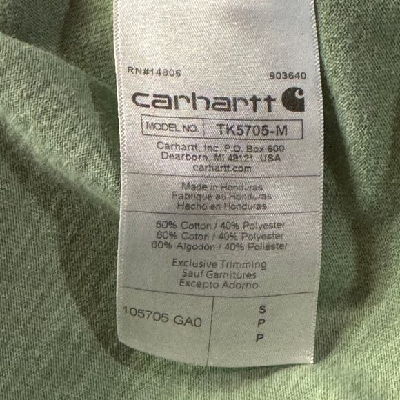 Carhartt Small Mens Loose Fit Shirt Cuffed Long Sleeve Crew Neck Shamrock Green - Picture 10 of 11